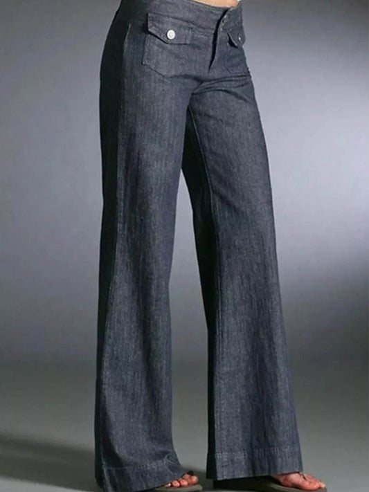 Full Size High-Waisted Wide-Leg Wash Jeans Plus Size - IntuitiveEncBoutique