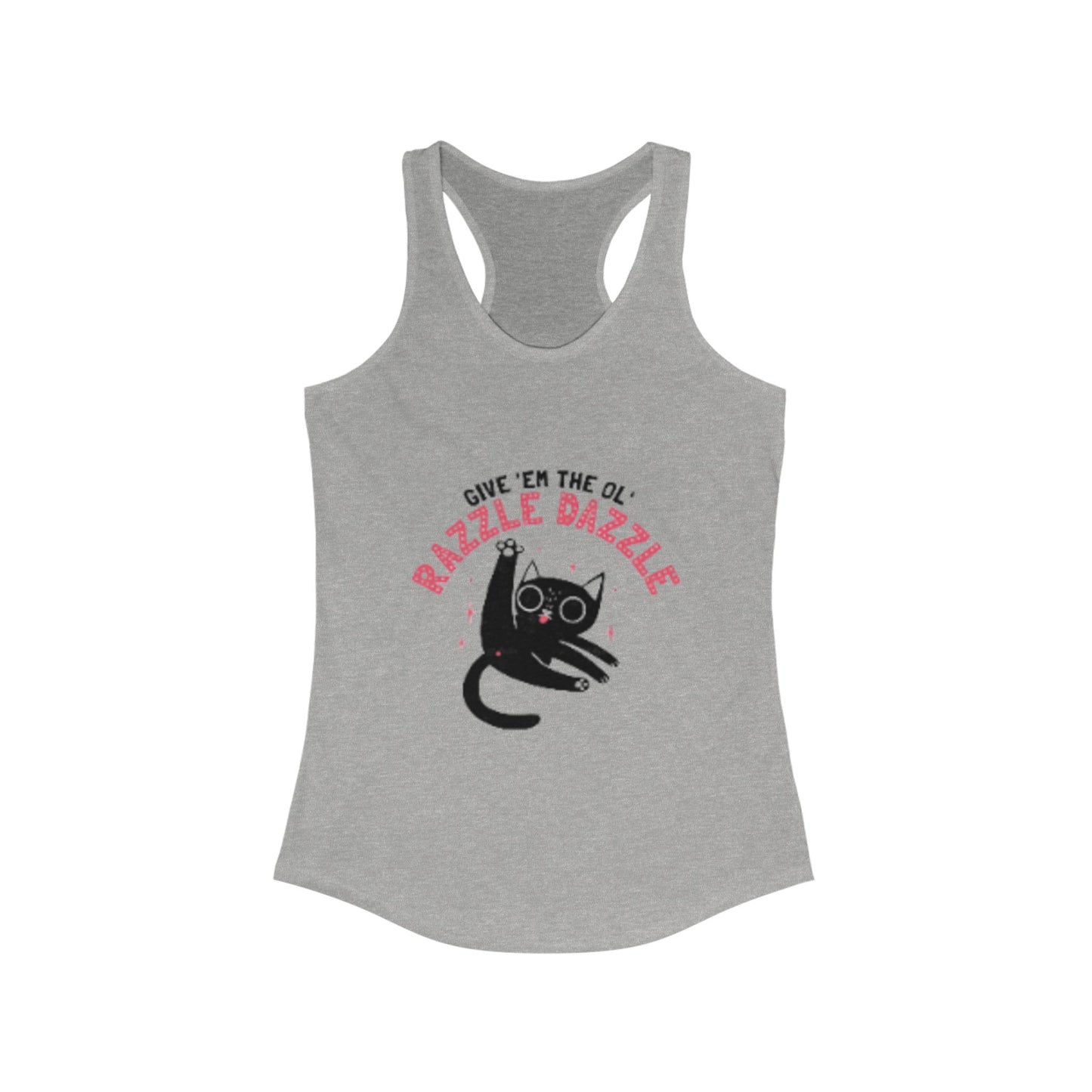 Razzle Dazzle Cat Tank Top, Cute Women's Summer Tank, Funny Cat Lover Gift, Yoga Shirt, Pet Owner T-Shirt, Fun Workout Apparel
