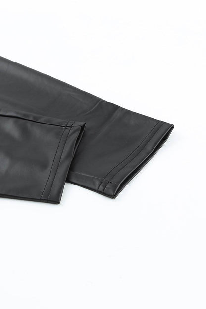 Black Faux Leather High Waist Leggings - IntuitiveEncBoutique