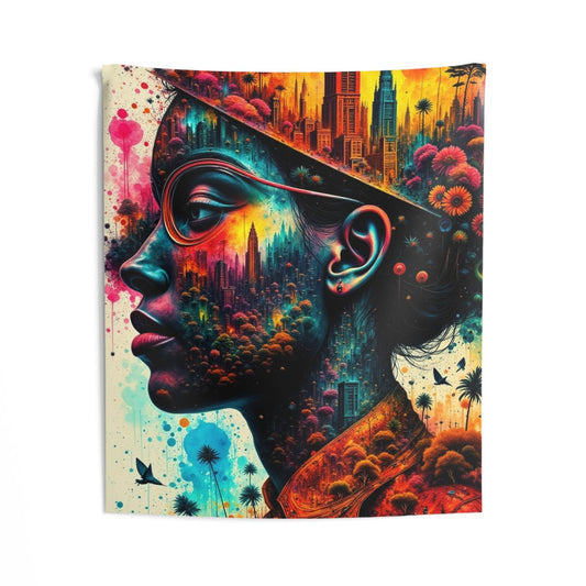 Digital Art Indoor Wall Tapestries, Unique Home Decor, Dorm Room Wall Hanging, Modern Wall Art, Large Tapestry - IntuitiveEncBoutique