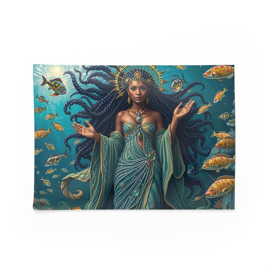 Wall Tapestries - Handmade Design, Yemoja in all her glory - IntuitiveEncBoutique