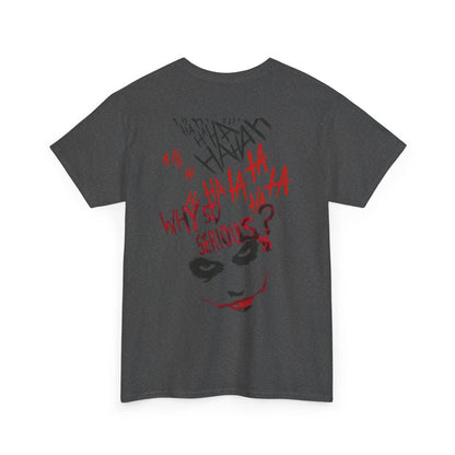 Unisex Heavy Cotton Tee - Joker Inspired Graphic Tee, Casual Wear, Perfect for Halloween, Movie Fans, Gift Idea, Streetwear - IntuitiveEncBoutique