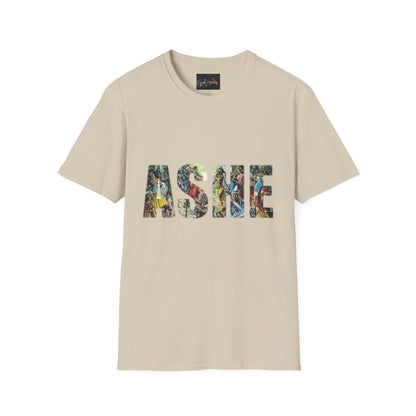 ASHE Graphic T-Shirt, Unisex Softstyle Tee, Vibrant Artistic Apparel, Gift for Nature Lovers, Casual Wear, Everyday Essentials