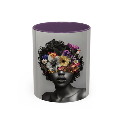 Floral Black Beauty Coffee Mug | Inspirational Drinkware for Coffee Lovers, Unique Gift for Her, Home Decor, Flower Lover's Mug