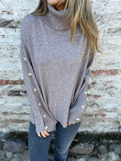 Full Size Turtleneck Long Sleeve Sweater Plus Size - IntuitiveEncBoutique