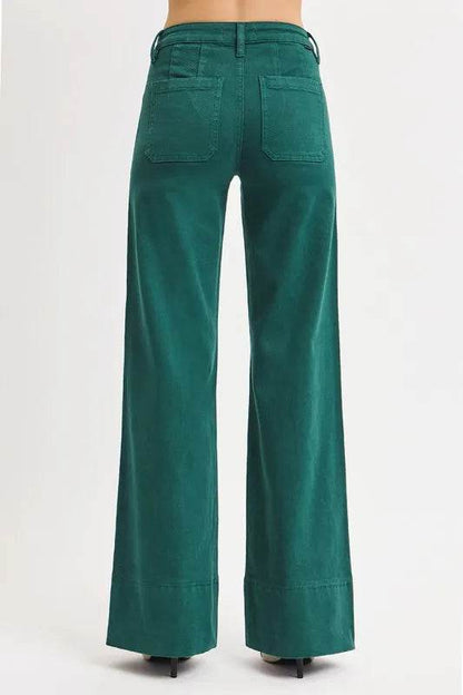 RISEN Full Size Tummy Control Mid Rise Wide Leg Jeans Plus Size - IntuitiveEncBoutique