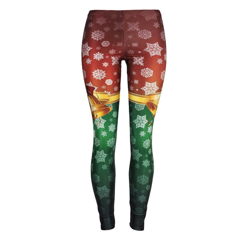 Christmas Bell Bowknot Festival Fitness Legging - IntuitiveEncBoutique