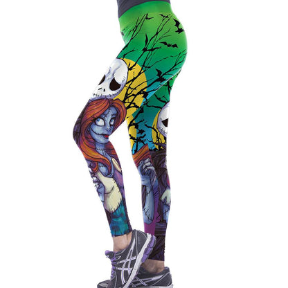Autumn Jack Skellington Leggings Women Halloween The Nightmare Before Christmas Legging Party Cosplay Printed Leggings - IntuitiveEncBoutique