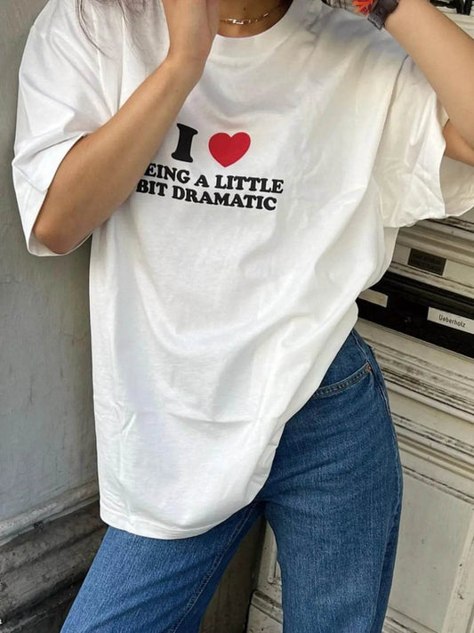 Plus Size Letter Graphic Round Neck Short Sleeve T-Shirt - IntuitiveEncBoutique