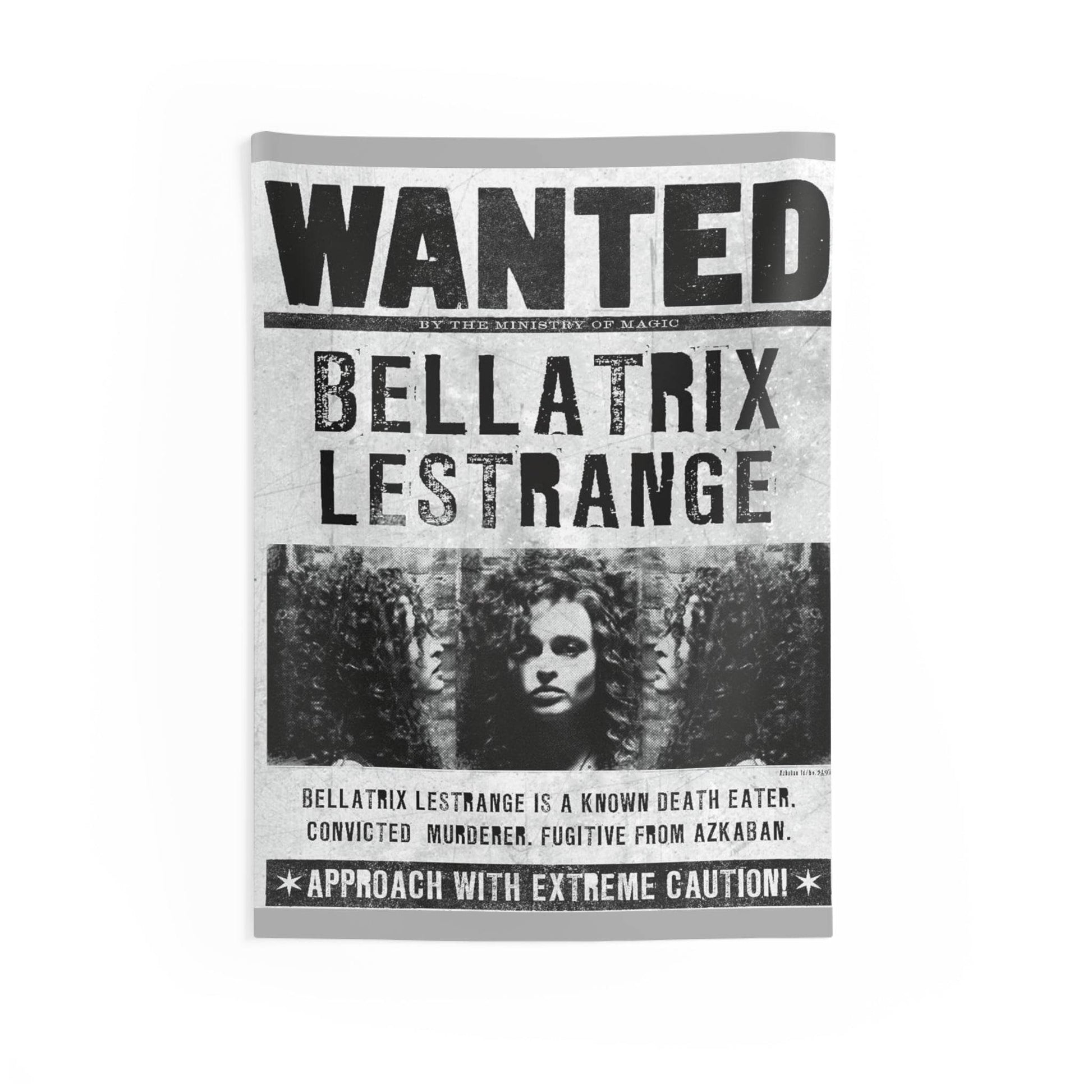 Bellatrix Wanted Indoor Wall Tapestries, Harry Potter Tapestry, Bedroom Decor, Dorm Room - IntuitiveEncBoutique