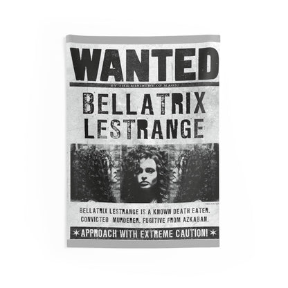 Bellatrix Wanted Indoor Wall Tapestries, Harry Potter Tapestry, Bedroom Decor, Dorm Room - IntuitiveEncBoutique