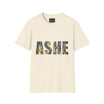 ASHE Graphic T-Shirt, Unisex Softstyle Tee, Vibrant Artistic Apparel, Gift for Nature Lovers, Casual Wear, Everyday Essentials