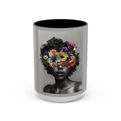 Floral Black Beauty Coffee Mug | Inspirational Drinkware for Coffee Lovers, Unique Gift for Her, Home Decor, Flower Lover's Mug