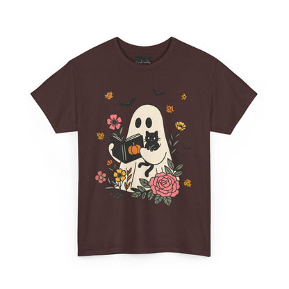 Cute Ghost & Cat Unisex Heavy Cotton Tee - IntuitiveEncBoutique