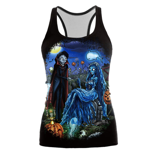 The Nightmare Before Christmas Tank top Women Halloween Sexy Print Women Jack Skellington Tops