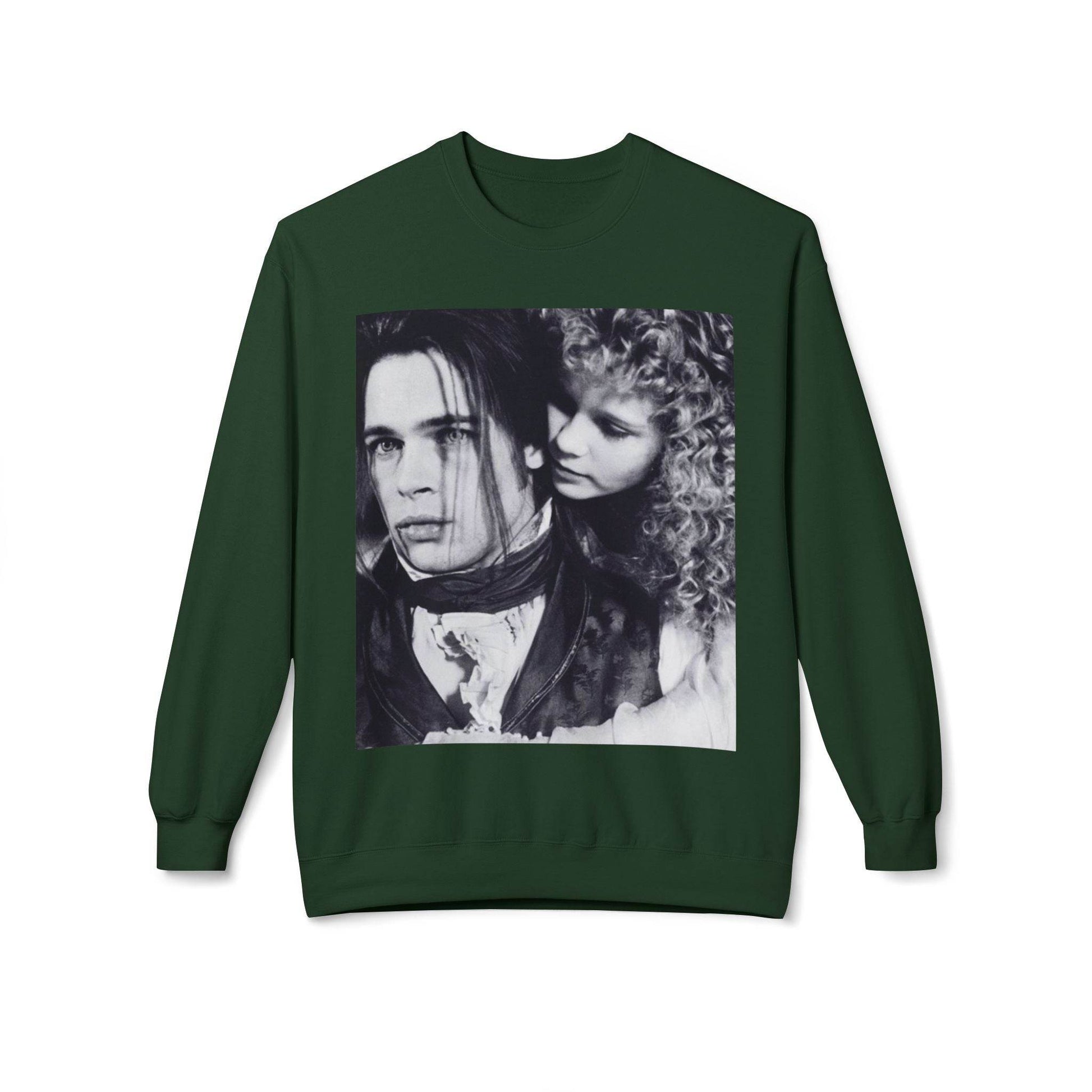 Vampire Romance Fleece Crewneck Sweatshirt, Cozy Sweatshirt, Gothic Fashion, Unisex Gift, Movie Lover Apparel, Halloween Outfit - IntuitiveEncBoutique