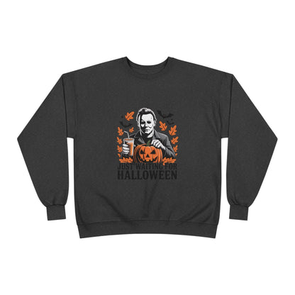 Halloween Sweatshirt - Just Waiting for Halloween | Unisex Crewneck Pullover, Fall Fashion, Halloween Gift, Cozy Sweater, Eco-Friendly Wear - IntuitiveEncBoutique
