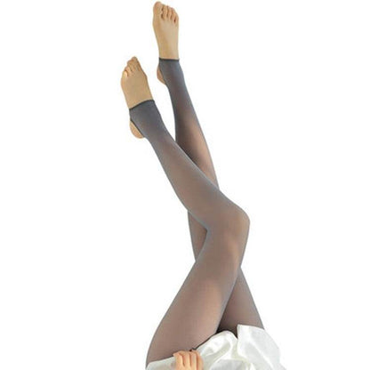 Stewardess Grey Thickened Plush Skin Leggings For Women - IntuitiveEncBoutique