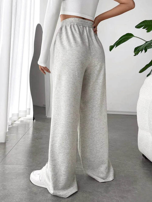 Elastic Waist Wide Leg Pants - IntuitiveEncBoutique