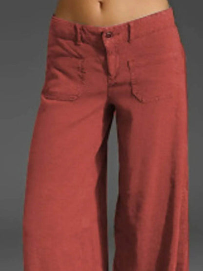 Full Size Wide Leg Pants with Pockets Plus Size - IntuitiveEncBoutique