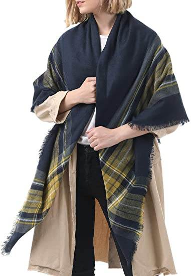 women scarves-yellow blue - IntuitiveEncBoutique