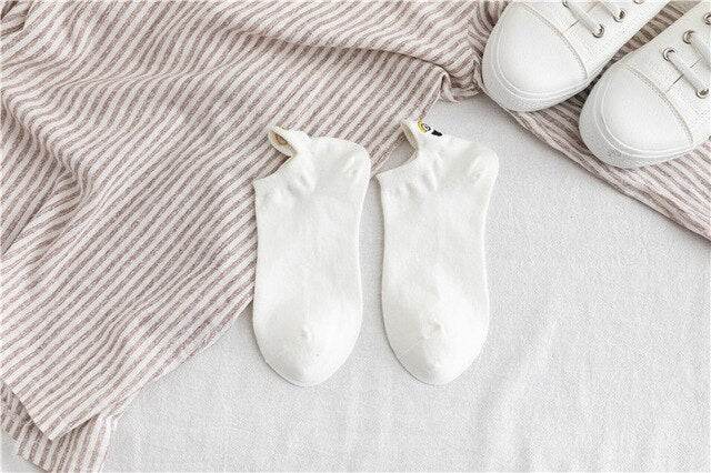 Woman Embroidered Expression Socks Fashion Ankle Funny Sock - IntuitiveEncBoutique