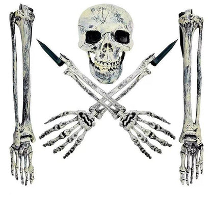 Halloween Skeleton Stakes: Realistic Skull, Head, Hands/Arms – For Party, Home, Garden, Lawn - IntuitiveEncBoutique