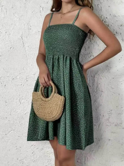 Full Size Smocked Square Neck Cami Dress Plus Size - IntuitiveEncBoutique