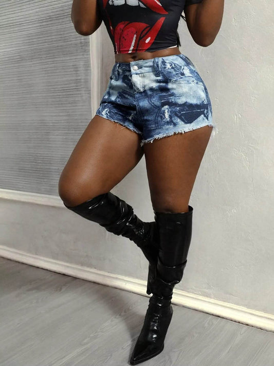 Raw Hem Denim Shorts - IntuitiveEncBoutique