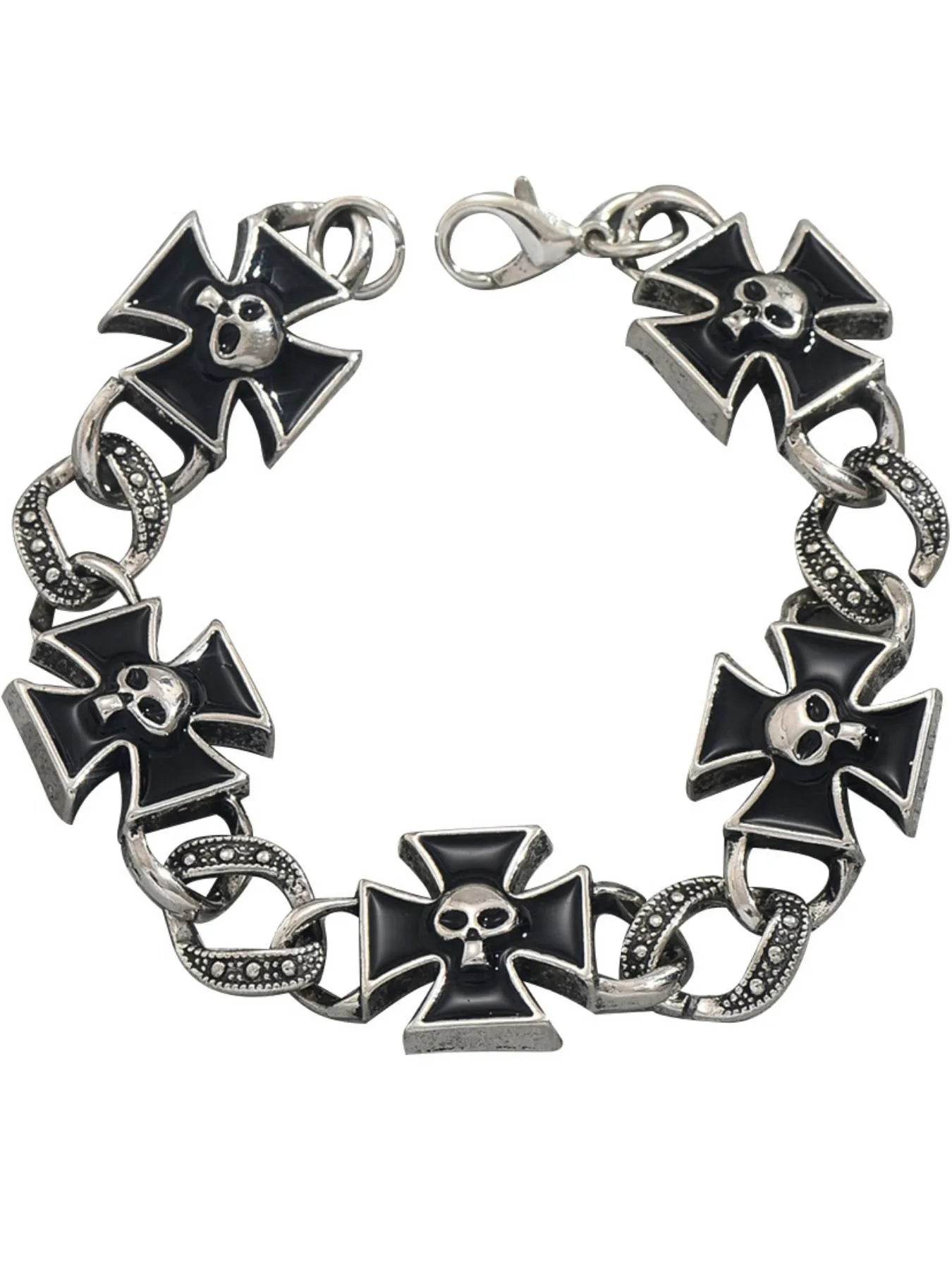 Gothic Skull Cross Chain Bracelet - IntuitiveEncBoutique