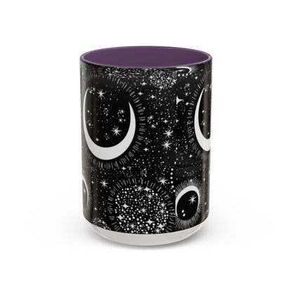Star Moon Cup - Celestial Design Coffee Mug, 11oz Tea Cup, Astrology Lover Gift, Kitchen Decor, Celestial Kitchenware, Ceramic Beverage Mug - IntuitiveEncBoutique