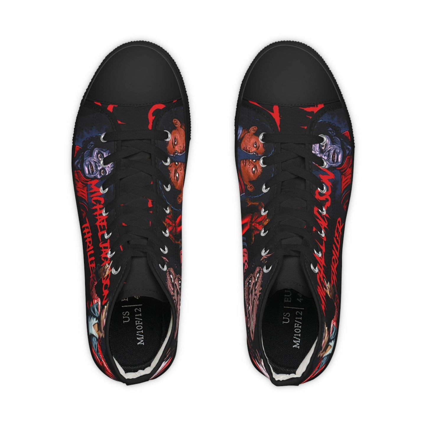 Thriller Inspired High Top Sneakers, Retro Sneakers, Horror Movie Shoes, Custom High Tops, Statement Footwear, Halloween Fashion, Gift [...] - IntuitiveEncBoutique