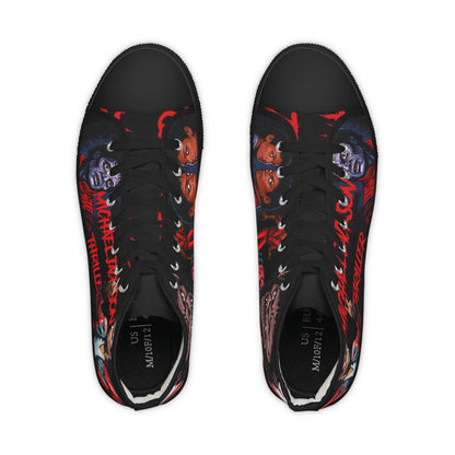 Thriller Inspired High Top Sneakers, Retro Sneakers, Horror Movie Shoes, Custom High Tops, Statement Footwear, Halloween Fashion, Gift [...] - IntuitiveEncBoutique