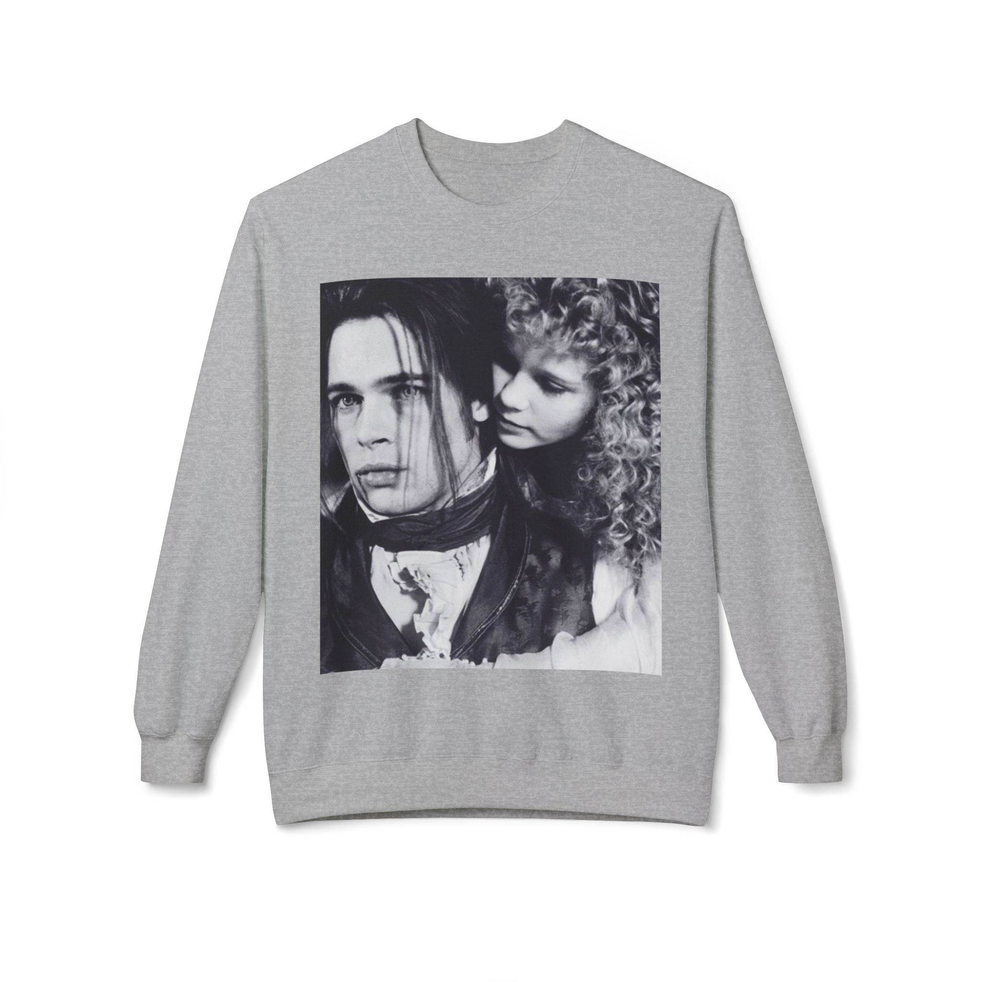 Vampire Romance Fleece Crewneck Sweatshirt, Cozy Sweatshirt, Gothic Fashion, Unisex Gift, Movie Lover Apparel, Halloween Outfit - IntuitiveEncBoutique