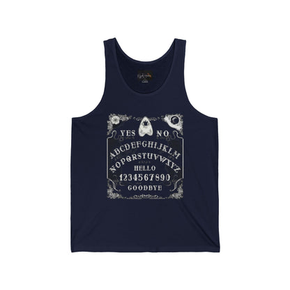 Spooky Ouija Board Tank, Unisex Jersey Tank Top, Halloween Shirt, Gothic Gift, Witchy Apparel, Summer Vibes, Festival Wear