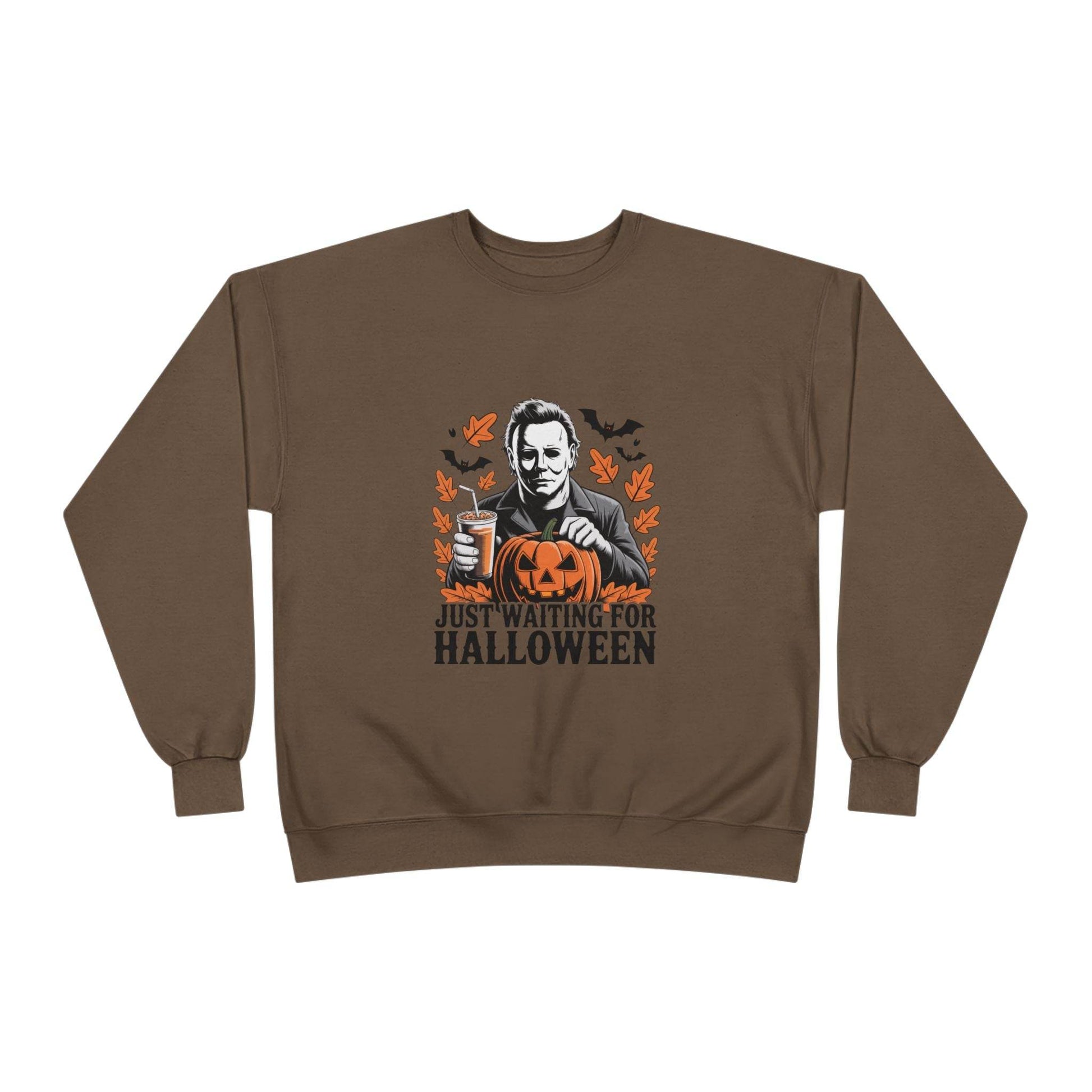 Halloween Sweatshirt - Just Waiting for Halloween | Unisex Crewneck Pullover, Fall Fashion, Halloween Gift, Cozy Sweater, Eco-Friendly Wear - IntuitiveEncBoutique