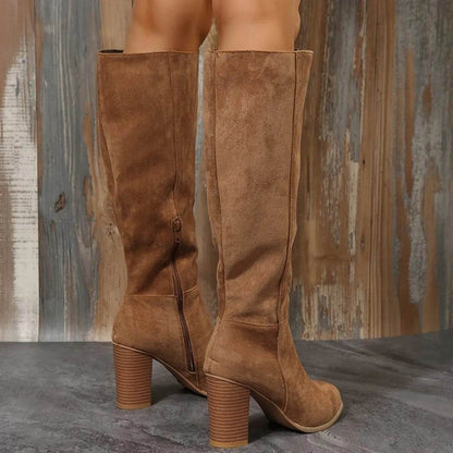 Point Toe Block Heels Boots - IntuitiveEncBoutique