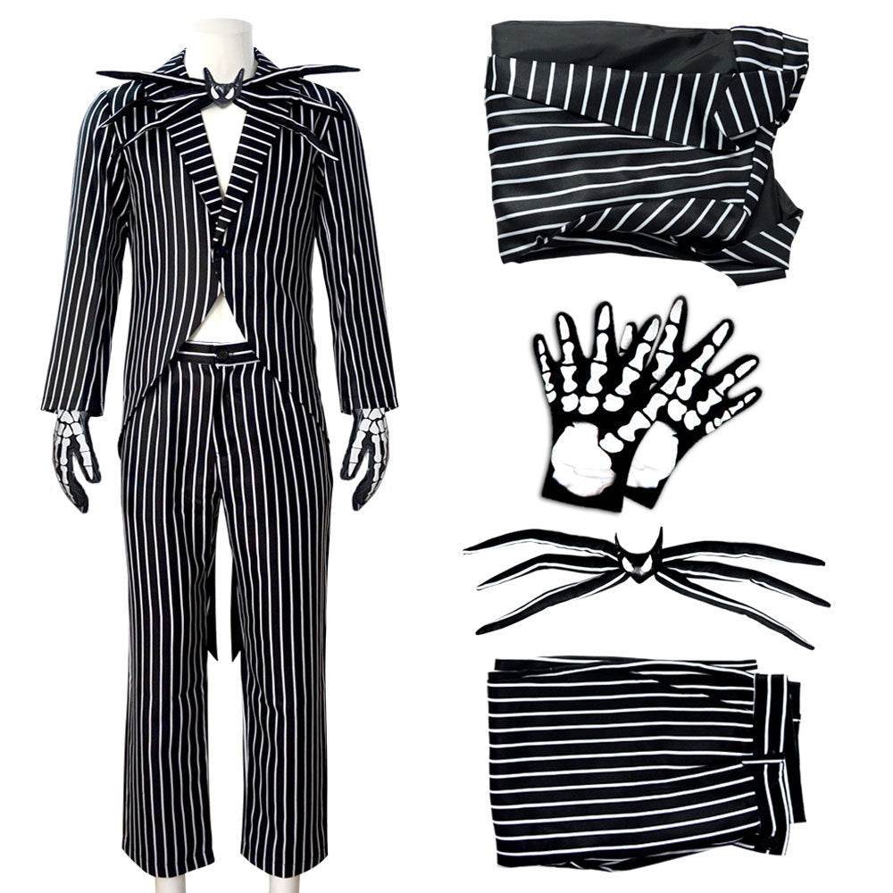 Christmas Eve Scar Jack cosplay costume Skeleton Jack Men's full set Halloween cosplay costume - IntuitiveEncBoutique