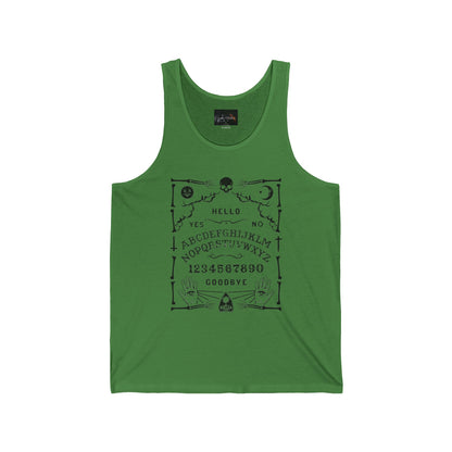 Spooky Ouija Board Tank, Unisex Jersey Tank Top, Halloween Shirt, Gothic Gift, Witchy Apparel, Summer Vibes, Festival Wear