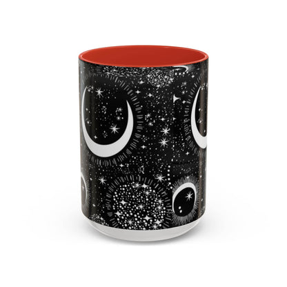 Star Moon Cup - Celestial Design Coffee Mug, 11oz Tea Cup, Astrology Lover Gift, Kitchen Decor, Celestial Kitchenware, Ceramic Beverage Mug - IntuitiveEncBoutique