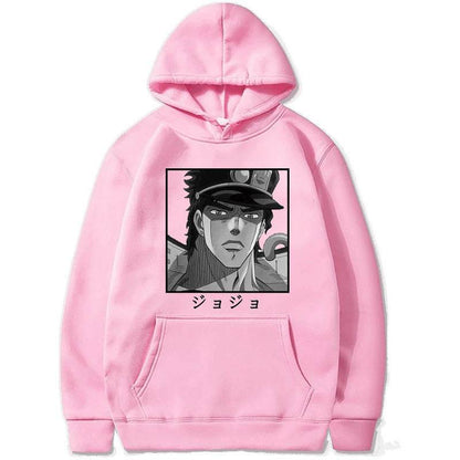 JOJO's Bizarre Adventure Anime Print Hooded Sweatshirt Unisex Long Sleeve Casual Jacket - IntuitiveEncBoutique