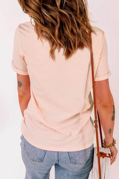 Rabbit Graphic Round Neck Short Sleeve T-Shirt - IntuitiveEncBoutique