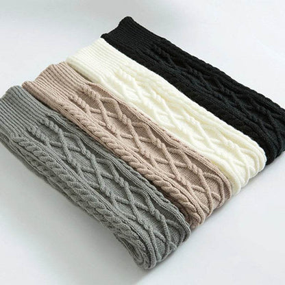 Knitted knee over foot warm leg socks knitted yarn warm knee pads double diamond shaped floor socks - IntuitiveEncBoutique