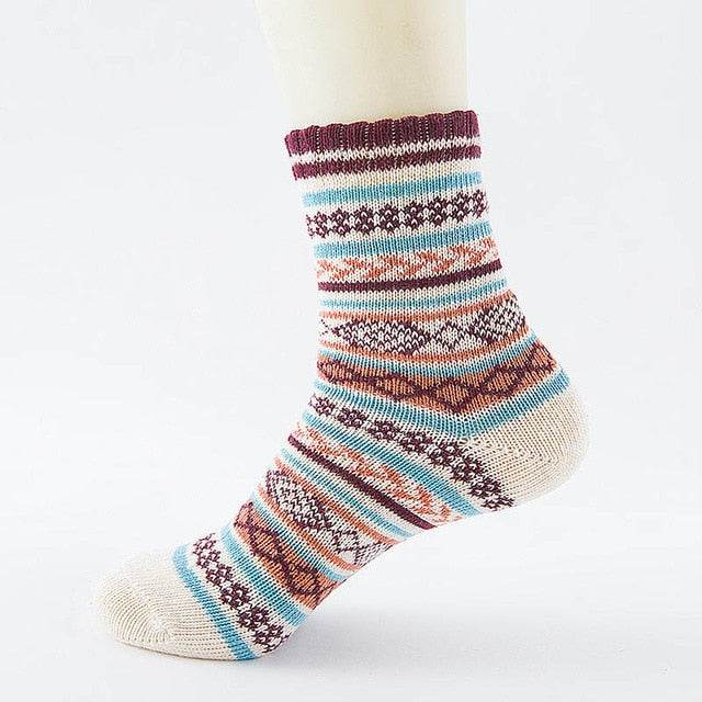 Winter Thick Warm Stripe Wool Socks - IntuitiveEncBoutique