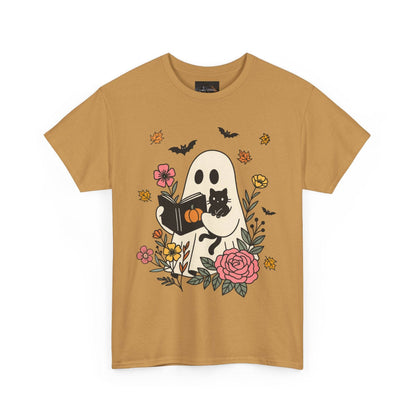 Cute Ghost & Cat Unisex Heavy Cotton Tee - IntuitiveEncBoutique