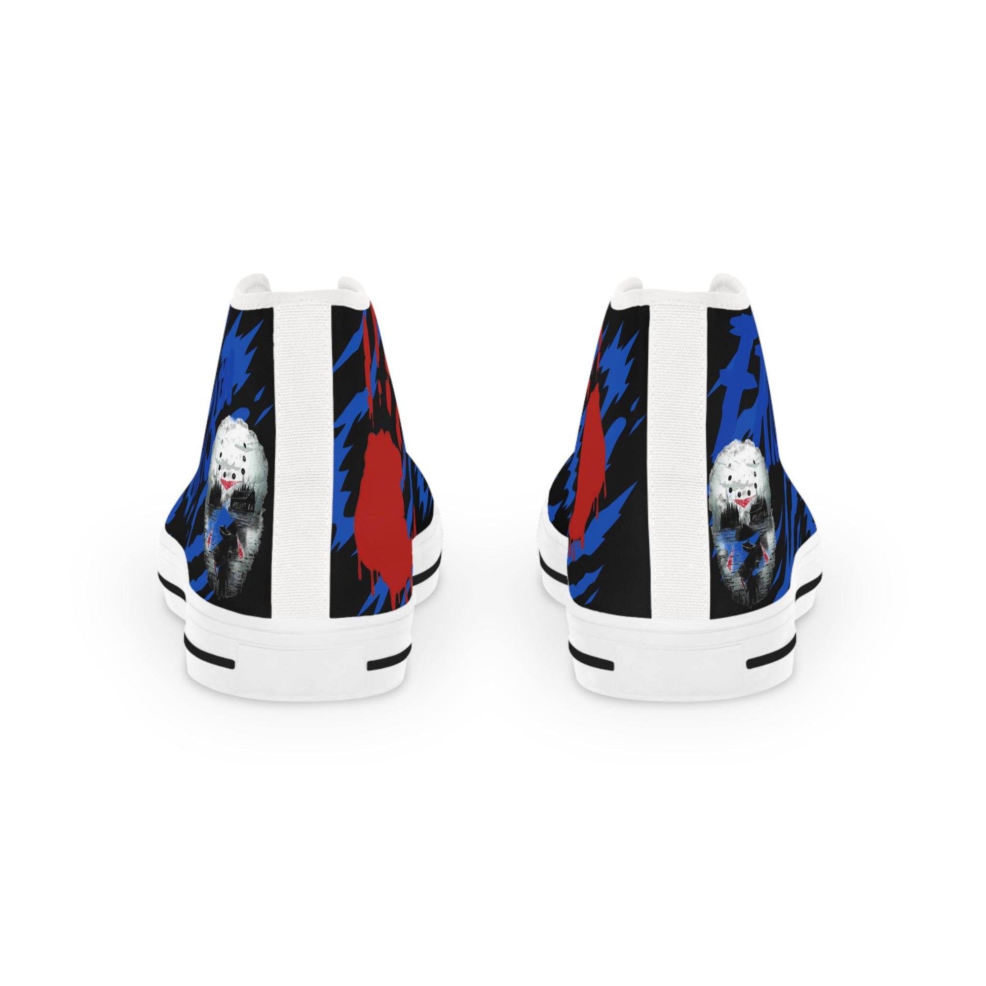 Horror High Top Sneakers, Halloween Shoes, Creepy Men's Footwear, Scary Friday the 13th Sneakers, Horror Movie Apparel - IntuitiveEncBoutique