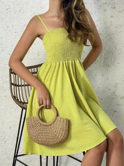 Full Size Smocked Square Neck Cami Dress Plus Size - IntuitiveEncBoutique