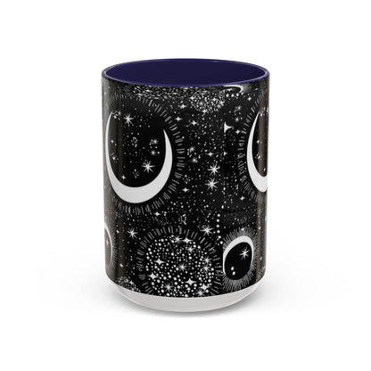 Star Moon Cup - Celestial Design Coffee Mug, 11oz Tea Cup, Astrology Lover Gift, Kitchen Decor, Celestial Kitchenware, Ceramic Beverage Mug - IntuitiveEncBoutique