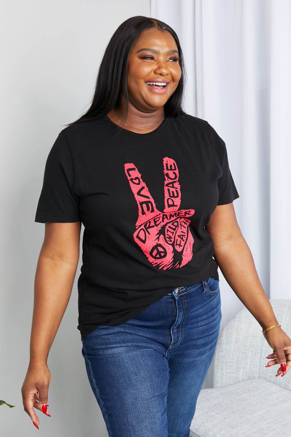 mineB Full Size Graphic Tunic T-Shirt - IntuitiveEncBoutique