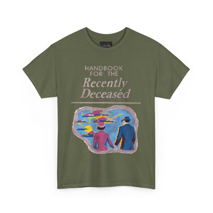 Vintage-Inspired Unisex Tee, Handbook for the Recently Deceased Shirt, Cool Graphic Tee, Unique Gift for Death Awareness, Halloween Costume - IntuitiveEncBoutique